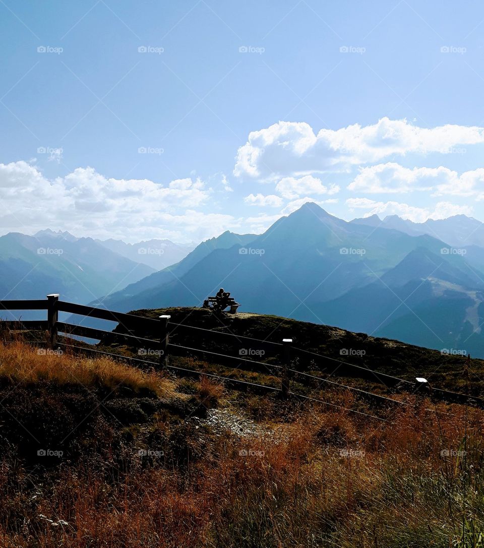 Mountain peaks photo taken on vacation while staying at Austria