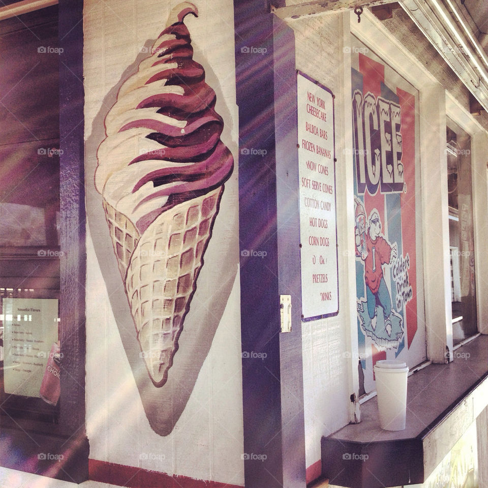 Vintage ice cream sign at carnival