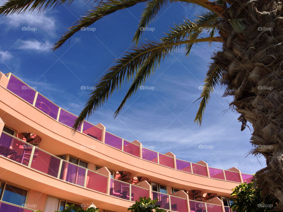 Pink holiday hotel