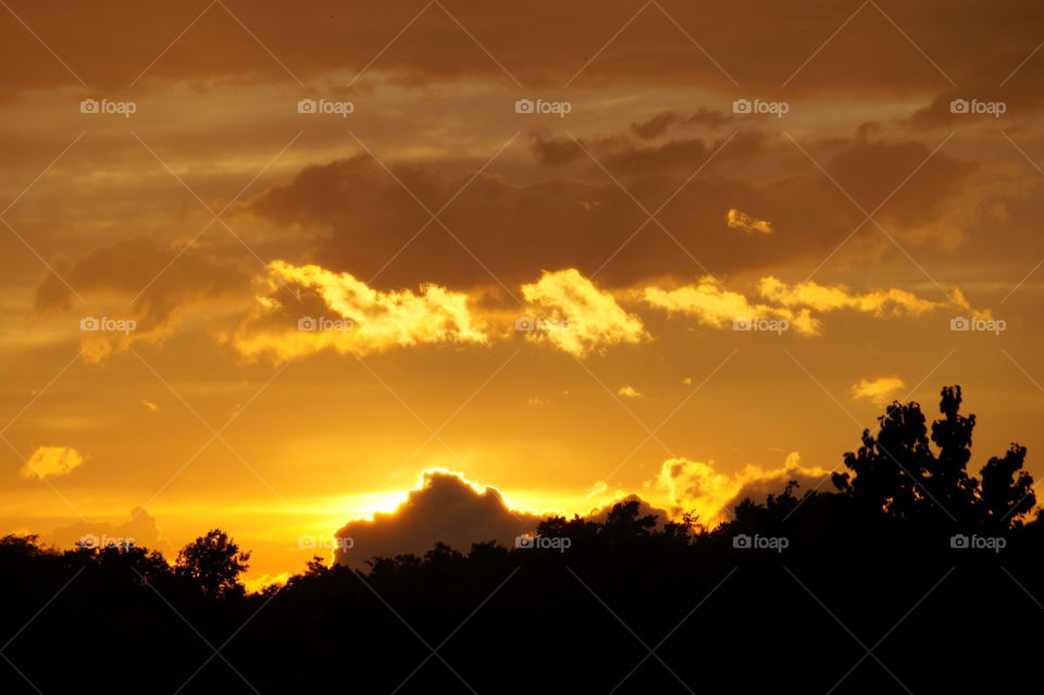 Bright orange sunset