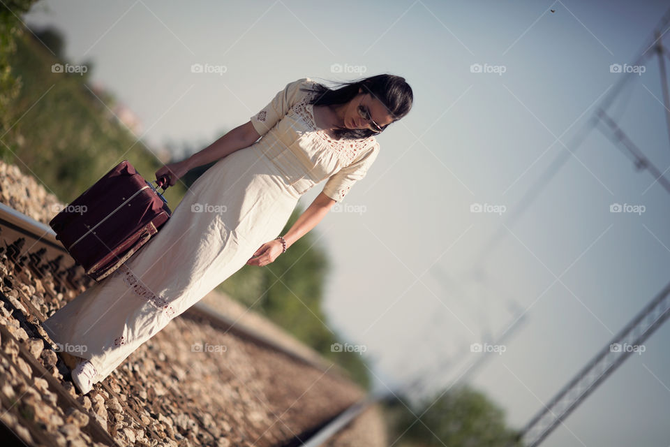 Woman in vintage dress