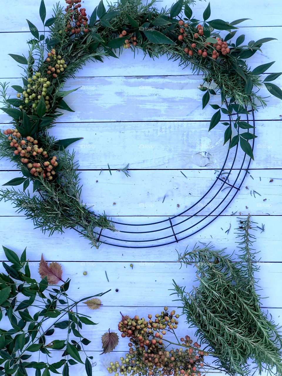 Fall Wreath With Rosemary And Winterberry 