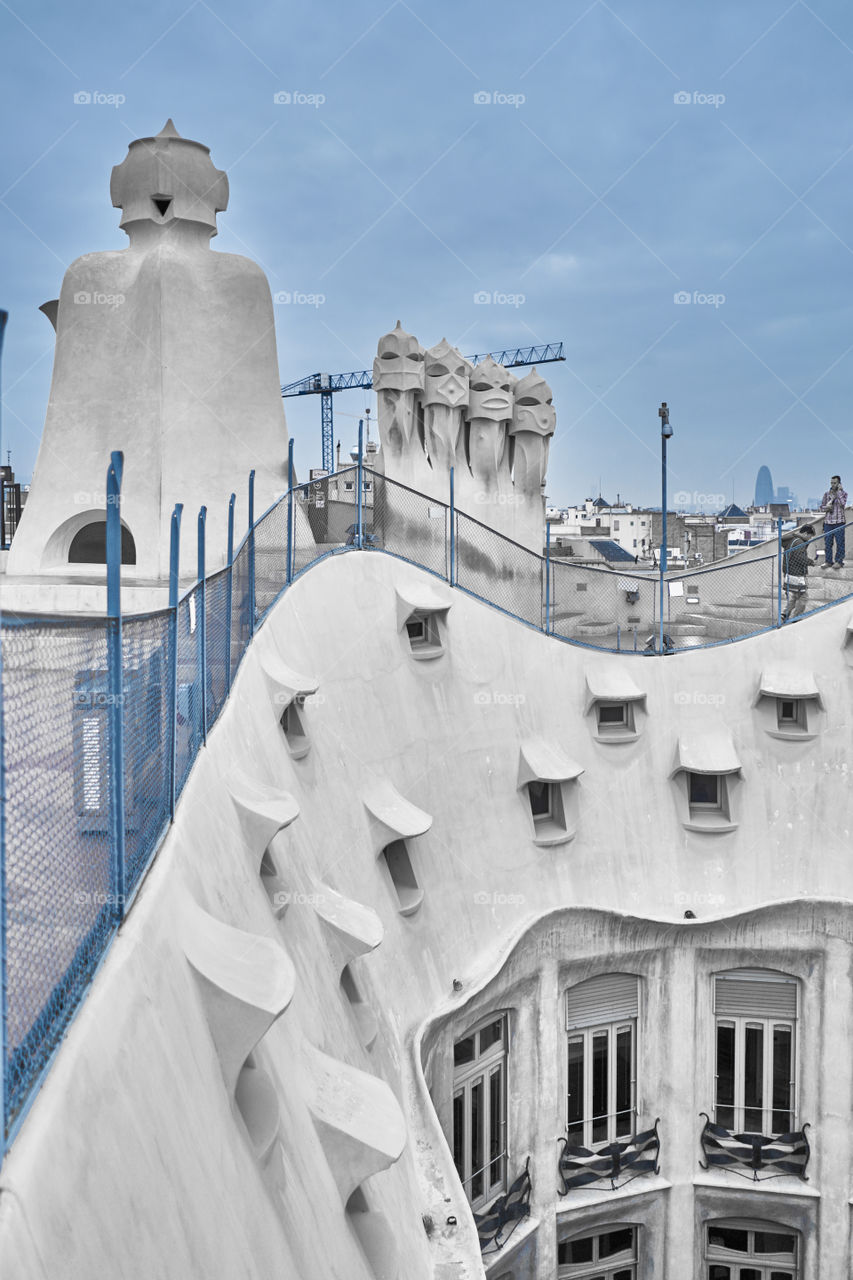 Chimeneas y terrado Casa Mila. Barcelona