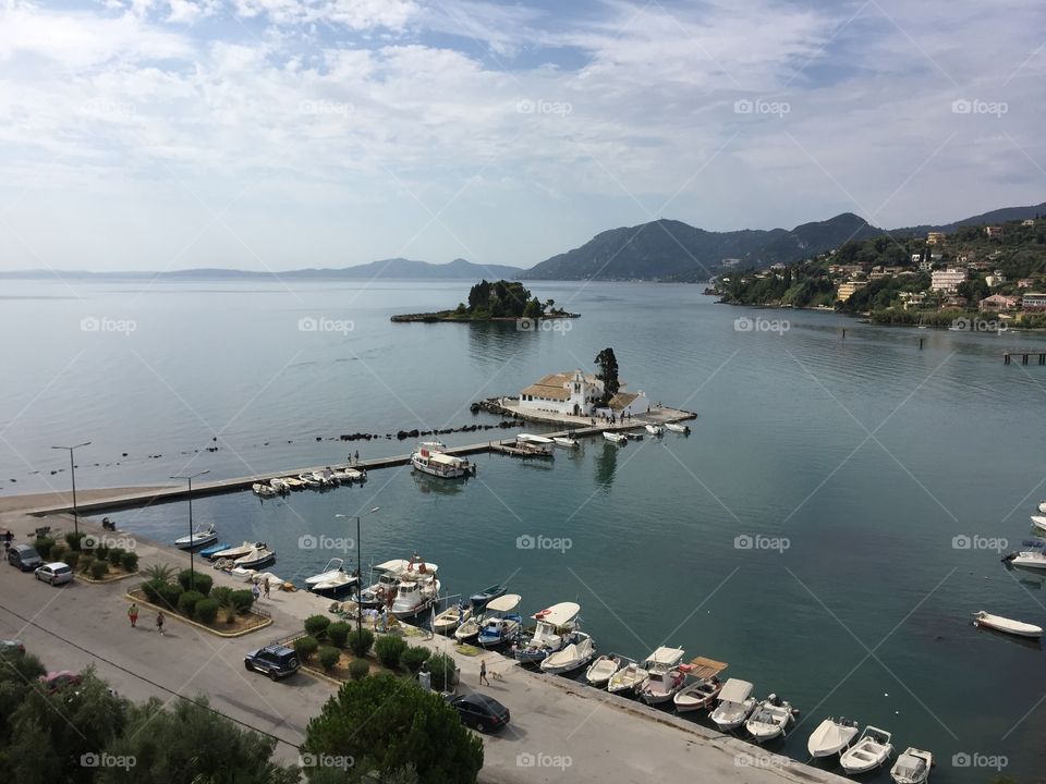 High angle view of harbour