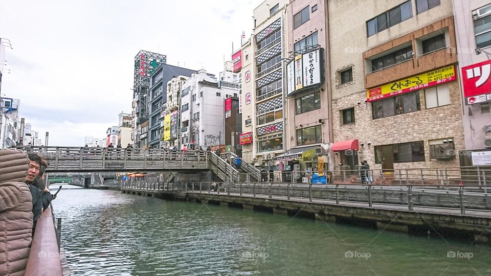 This is river and builds in Dotonbori.