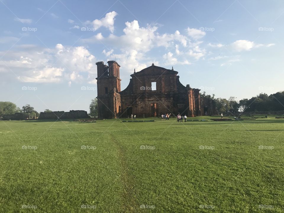 The historic church of São Miguel das Missões, from the 7 Povos das Missões - Rio Grande do Sul / Brazil. A memorial location from the old natives and jesuits.