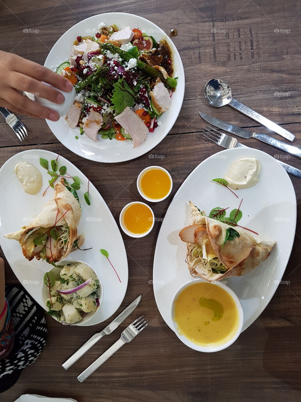 Traditional, fresh meal flatlay