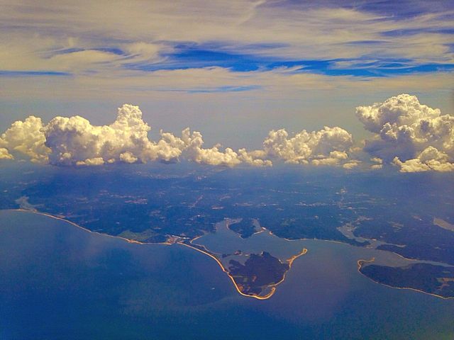 Aerial view of a sea