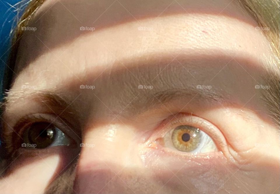 Eyes with shadows closeup 