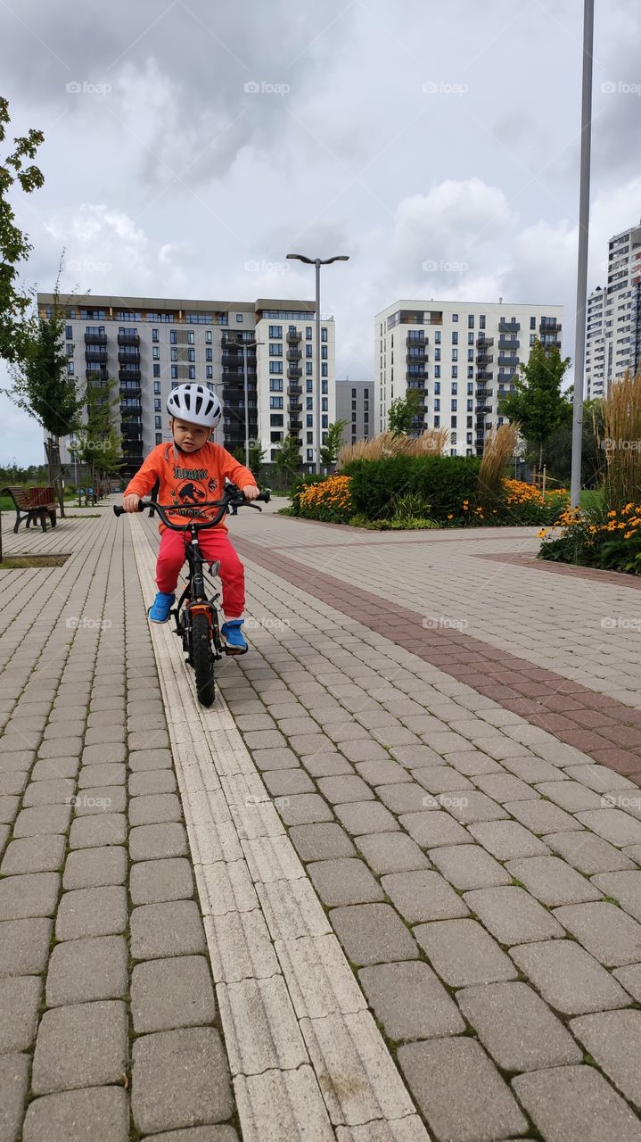 driving bike in the city