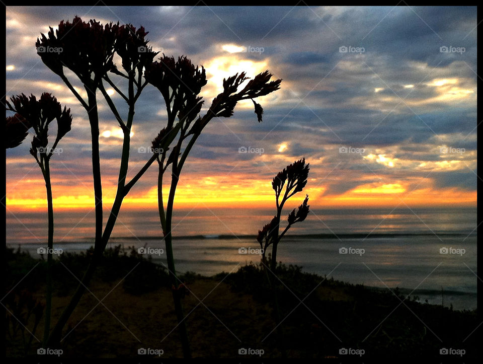 beach ocean sunset clouds by emmanuelgr