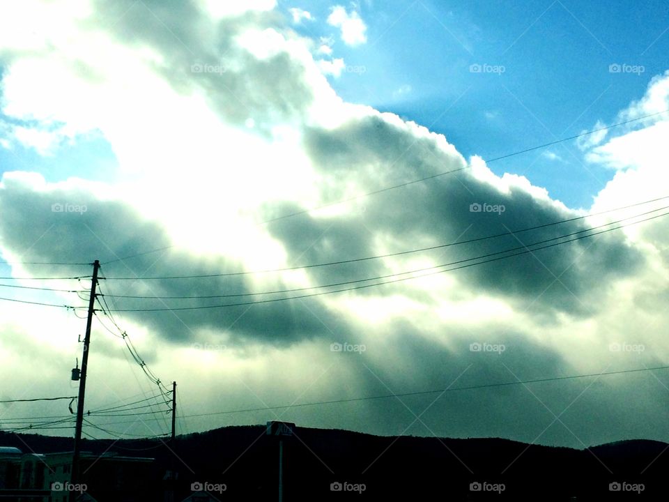 Clouds against Telephone wires