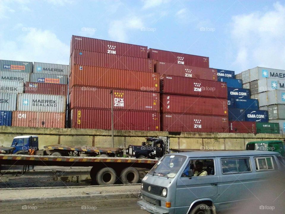 container. Container stacking area apapa lagos Nigeria