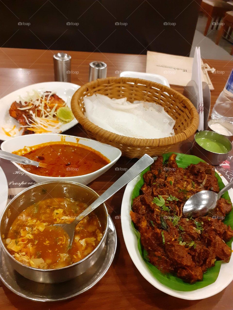 Morning breakfast with appam and chicken