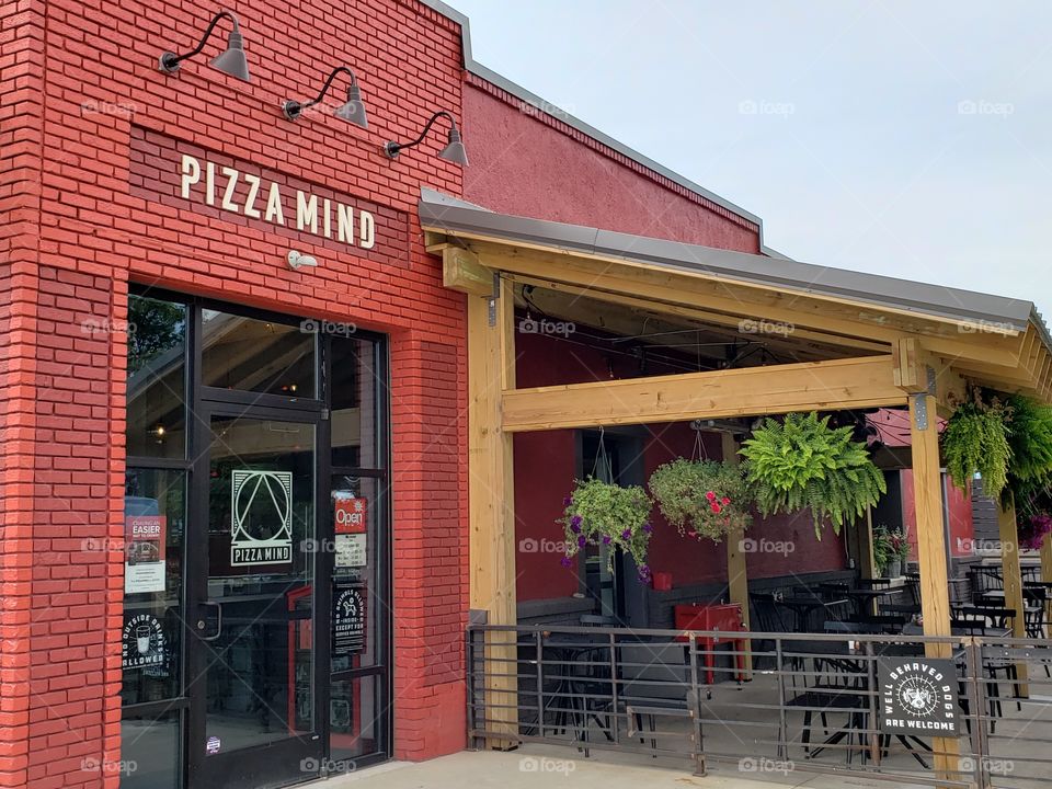 Delicious pizza and beverages