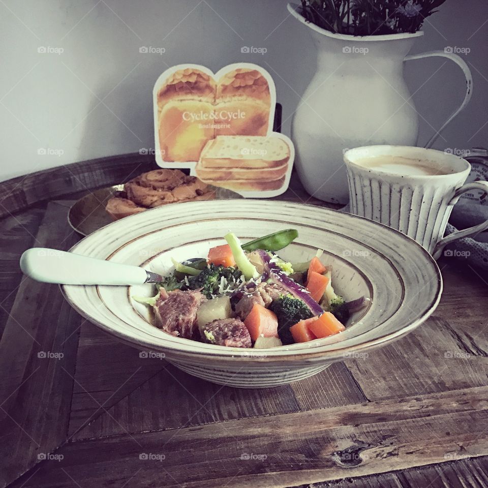 Vegetables soap with beef