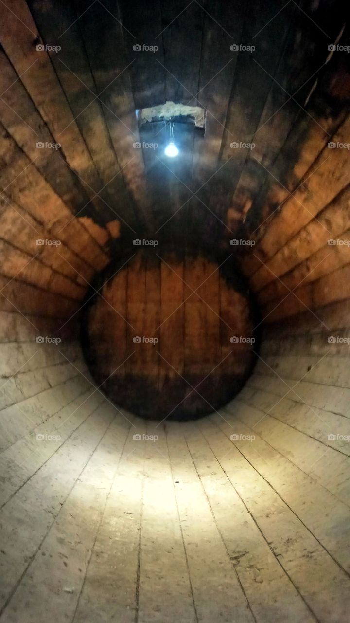 The inside of a huge barrel in a Monastery.Meteora,Greece
