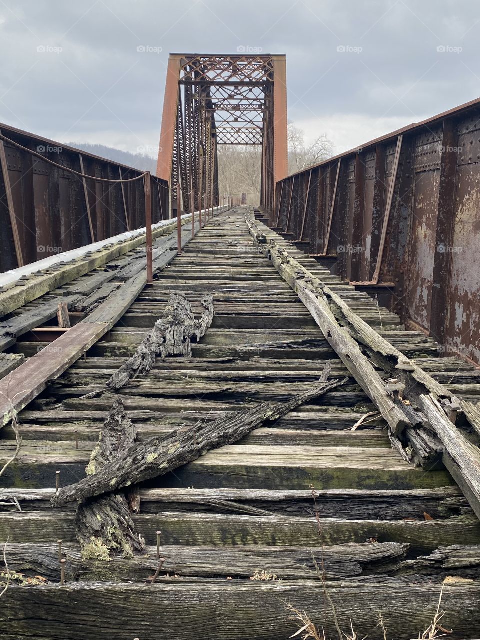 Abandoned railroad bridge 