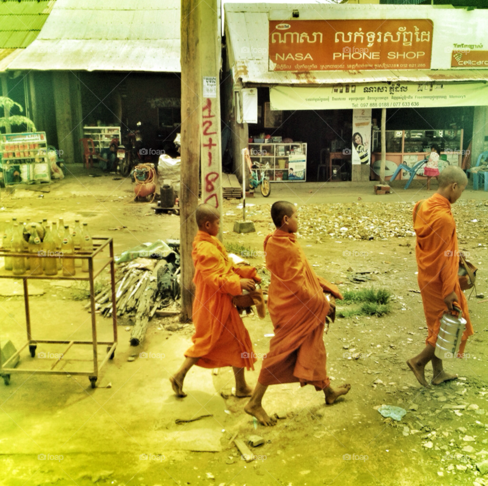 cambodia monks phnom penh petrol by Gards62