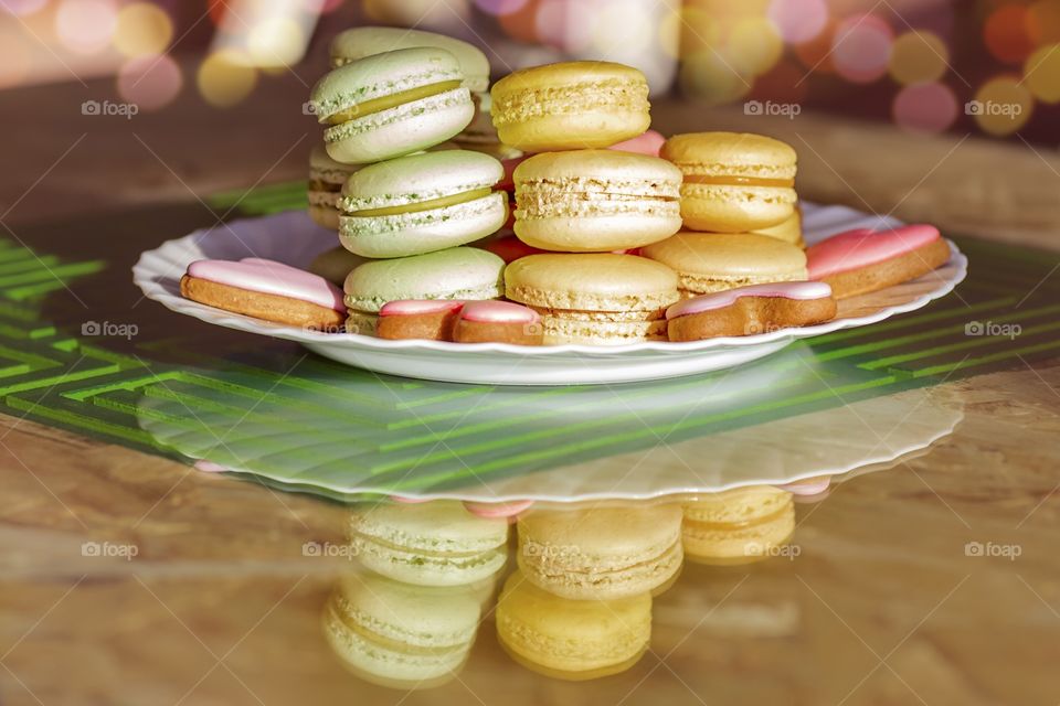 Colorful macaroons' life