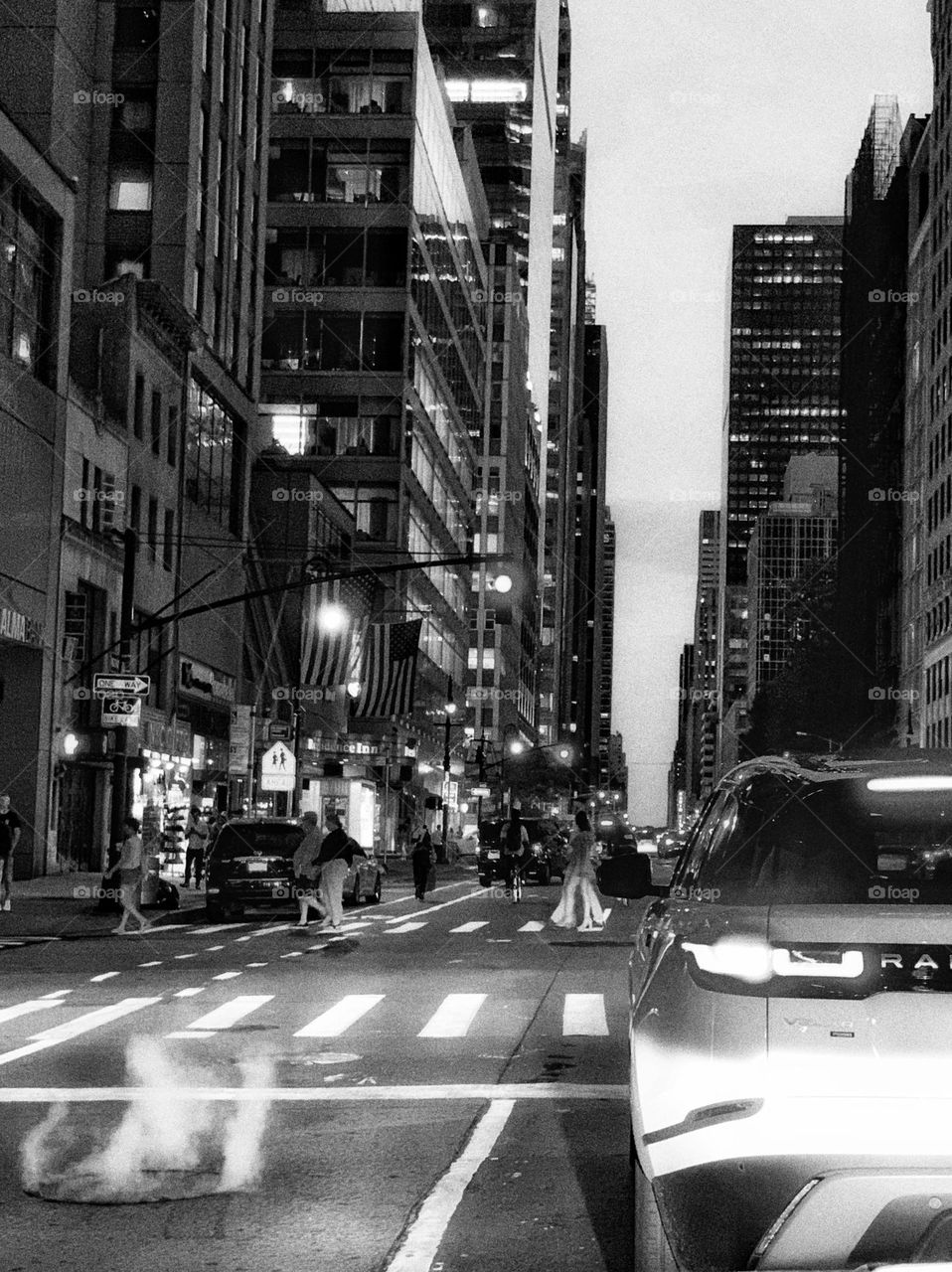 NYC streets black white
