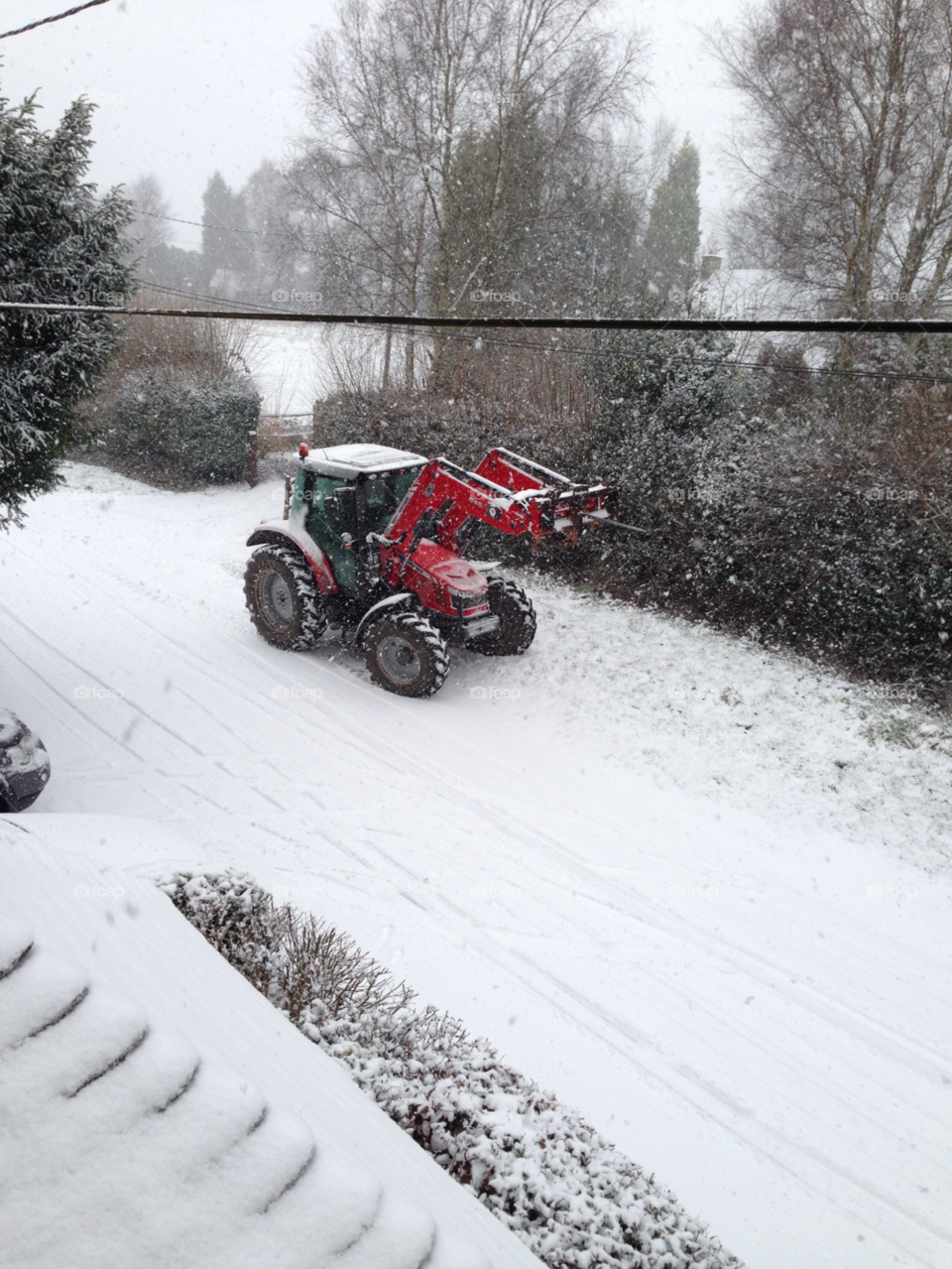 snow village lane tractor by geoffgriff