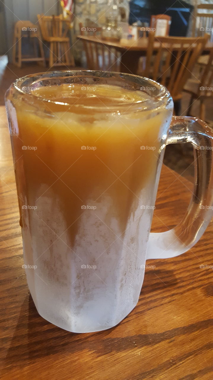 apple cider in frosted mug