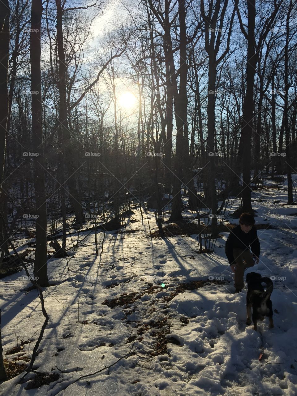 Little brother and my puppy having some nephew/uncle bonding time in the snow 