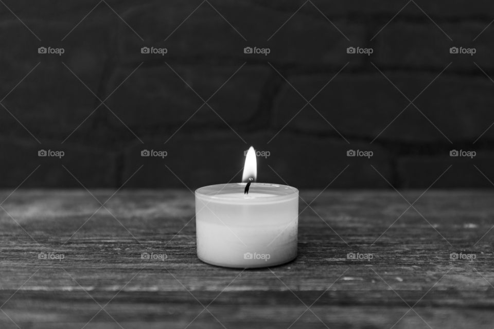 tealight candle black and white