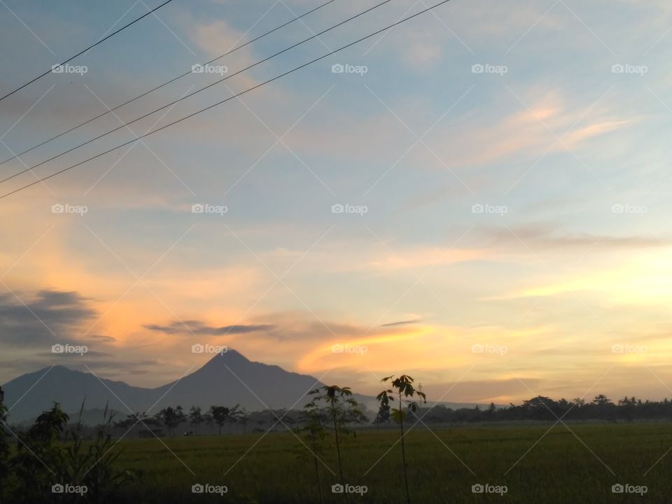 mountain merapi morning