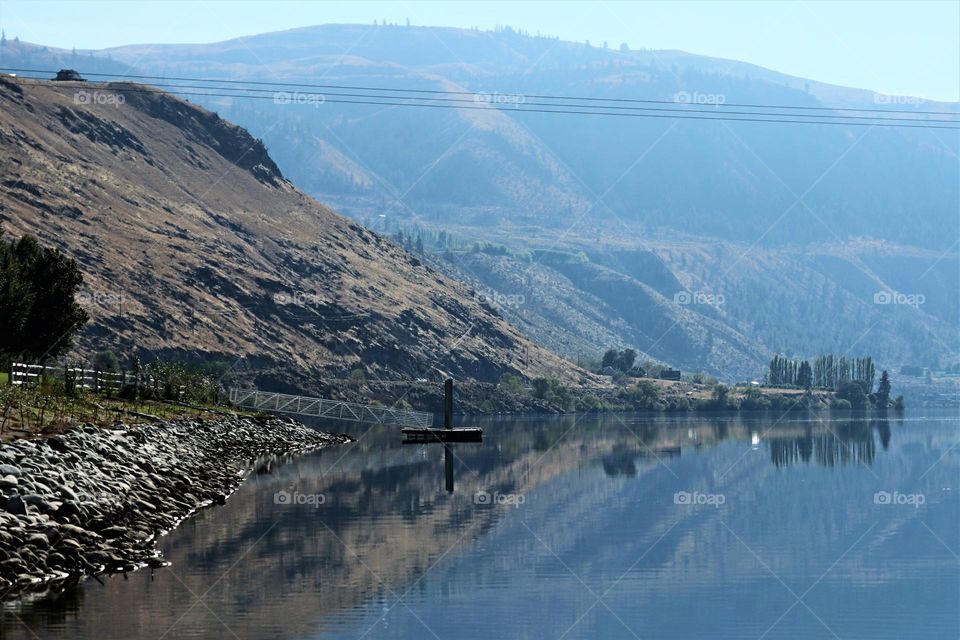 Hillside reflection in the lake