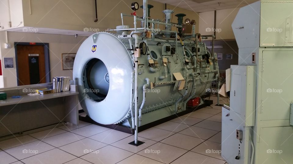 Hyperbaric Treatment Chamber. Air Force Hyperbaric medical treatment chamber.