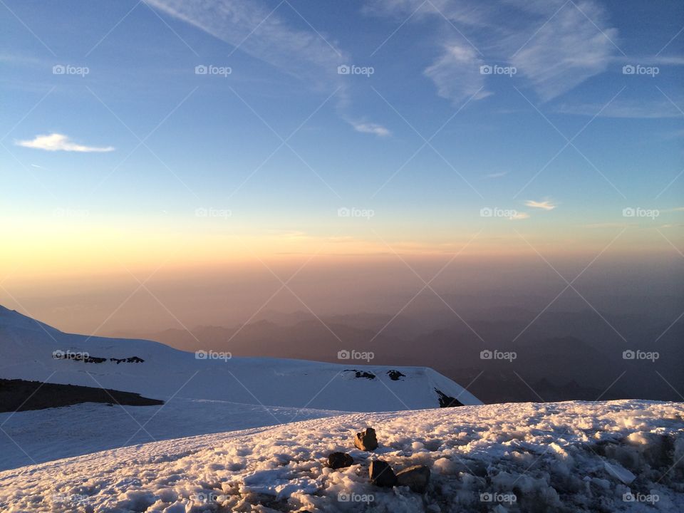 Mt. Rainier Summit Sunset