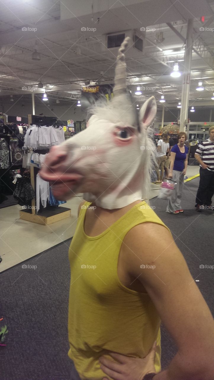 horsehead. Halloween shopping