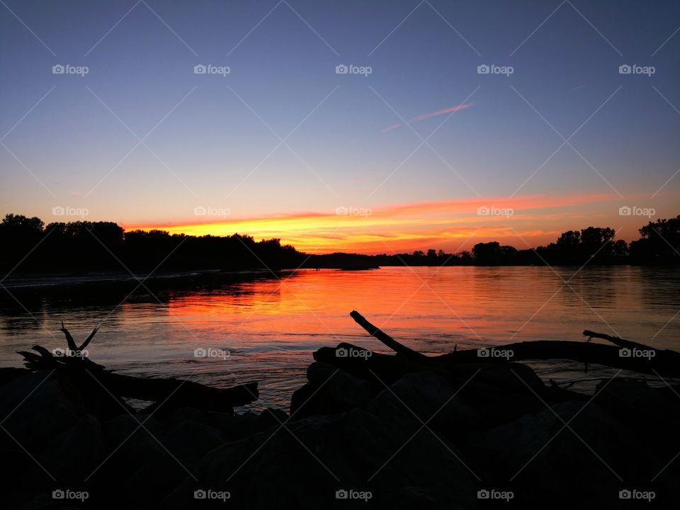 Nebraska river sunset