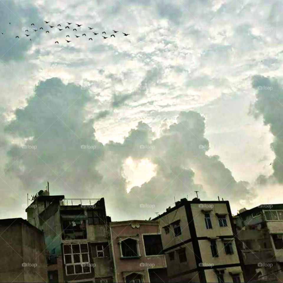 Perfect heart-shaped cloud in India
