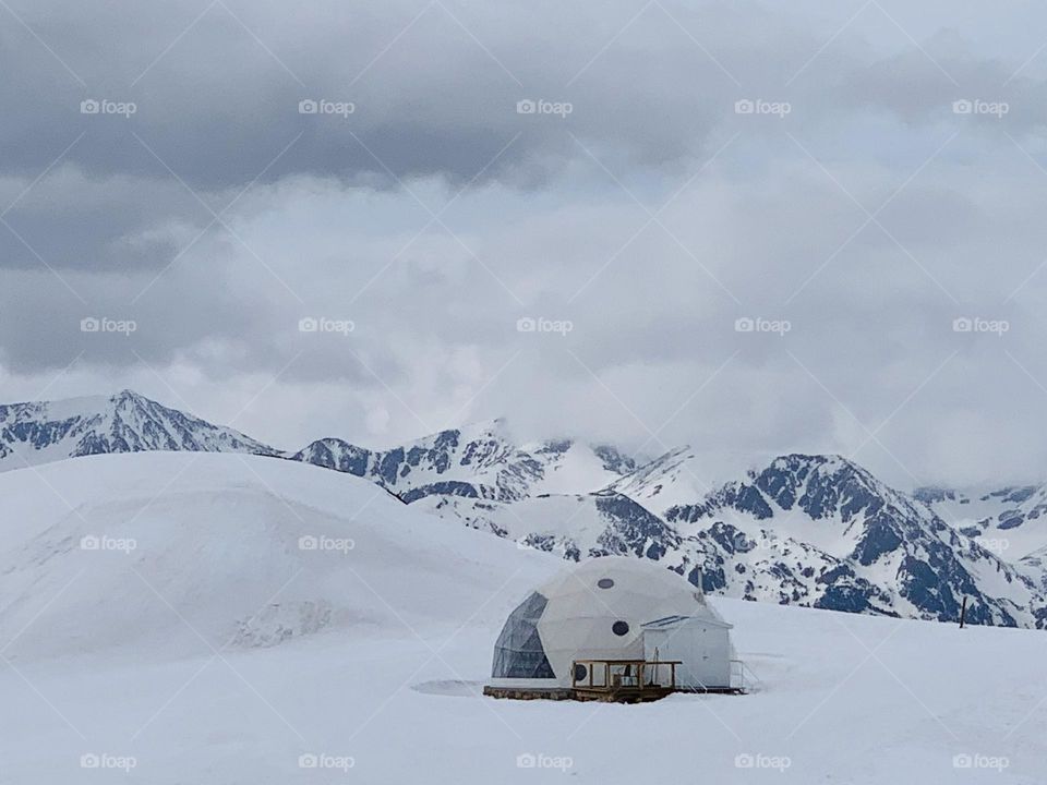 Igloo cafeteria at Grandvalira ski slopes, Andorra 