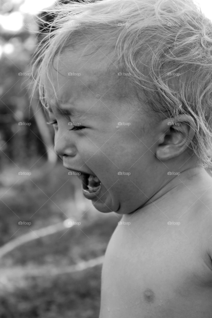 Close-up of a crying boy