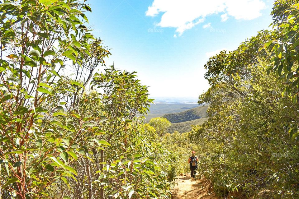 Hiking through the mountains 