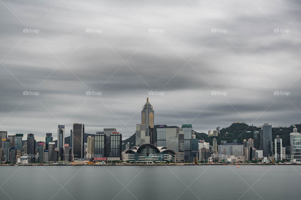 Hong kong island cityscape in long exposure