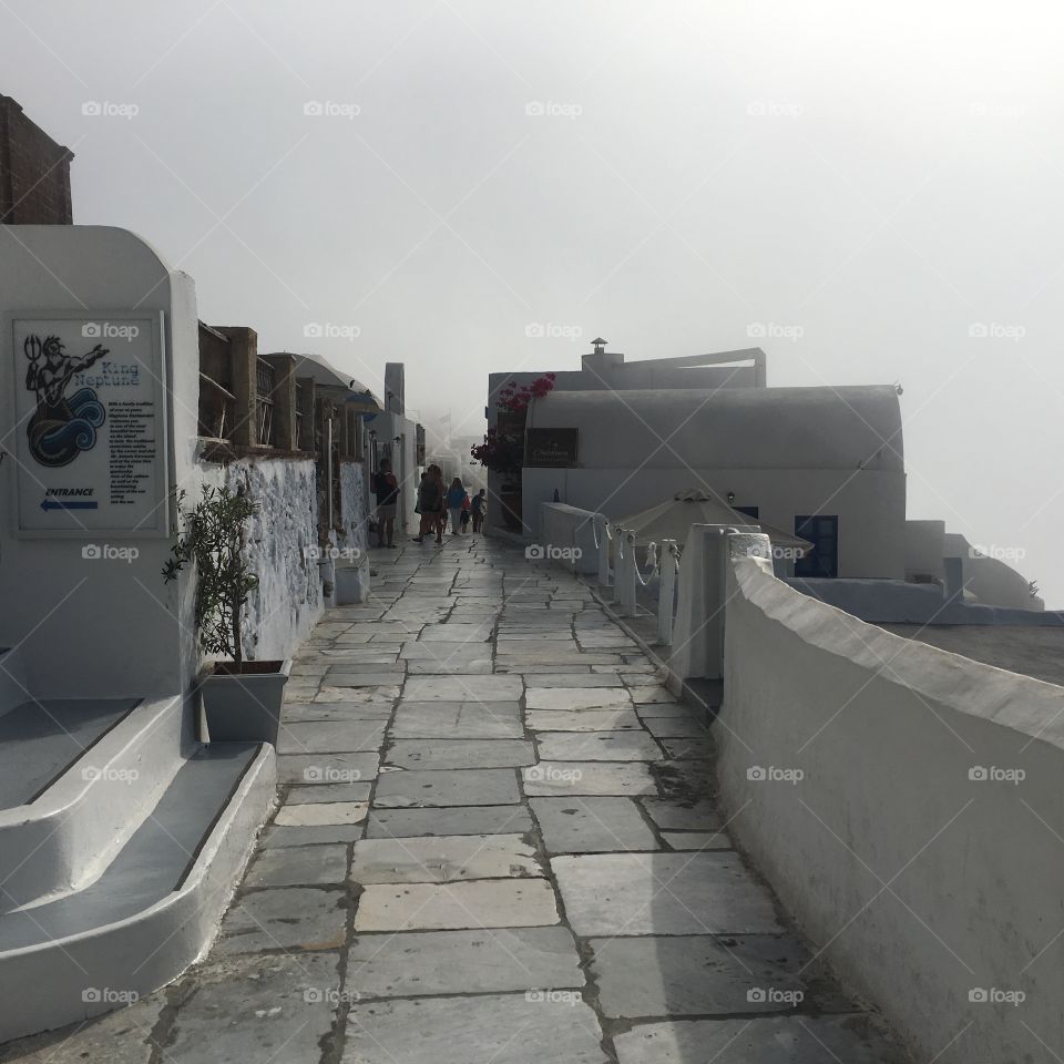 Santorini fog