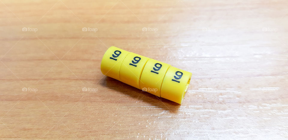 Yellow cable marker