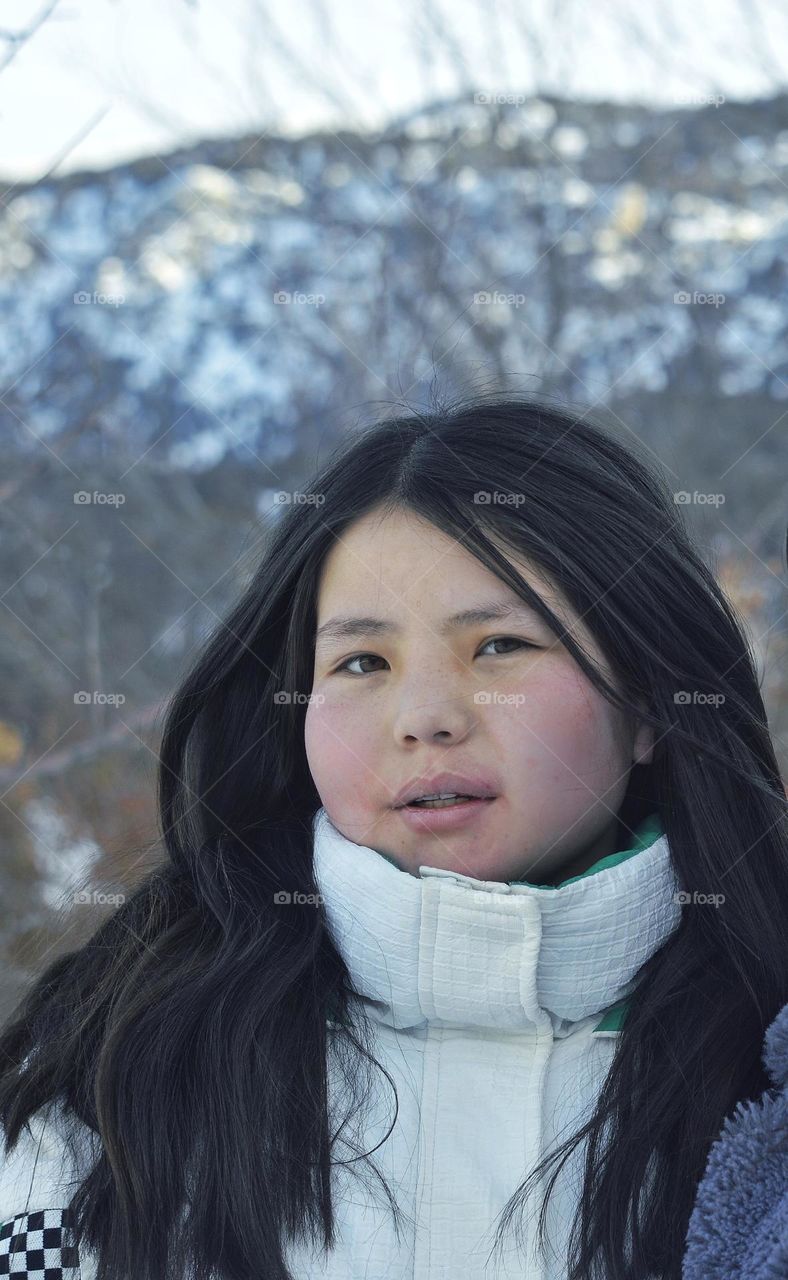 young girl with black hair