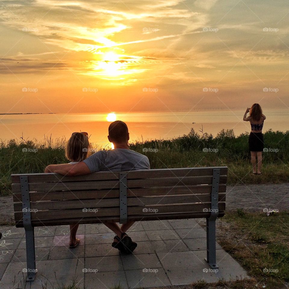 Couple enjoying sunset