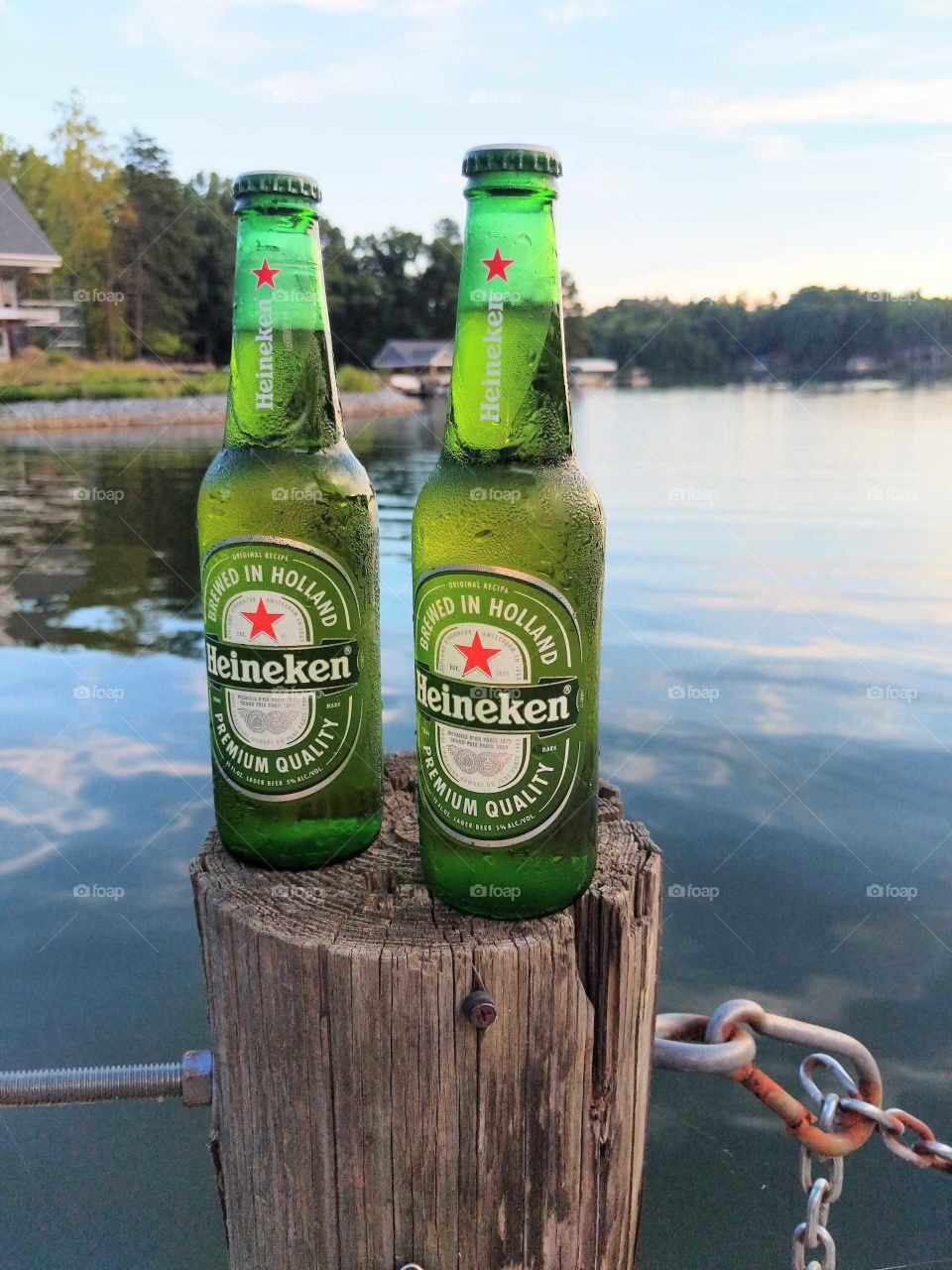 Heineken on a pier