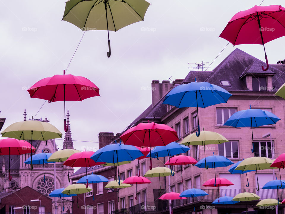 multicolored umbrella 