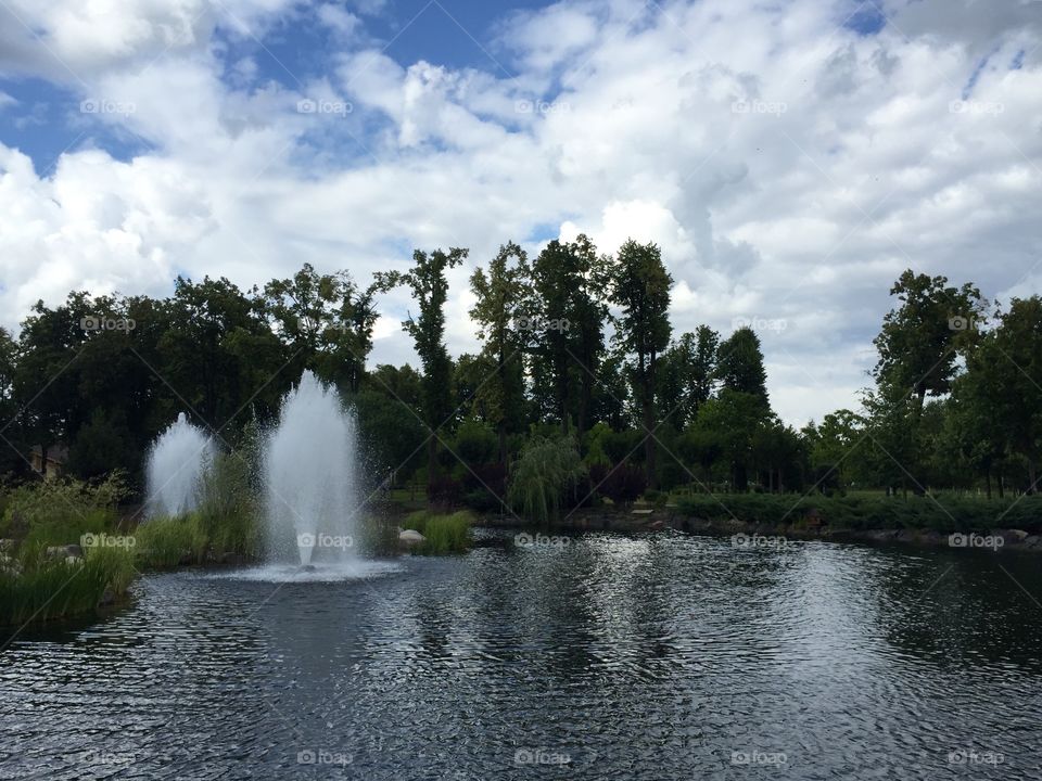 Fountain in the lake