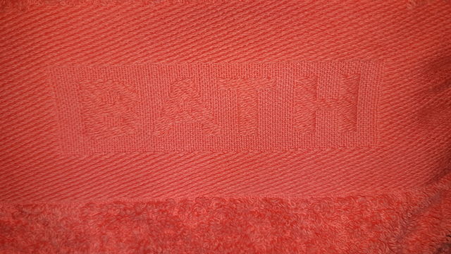 Bath text texture fluffy red color textil