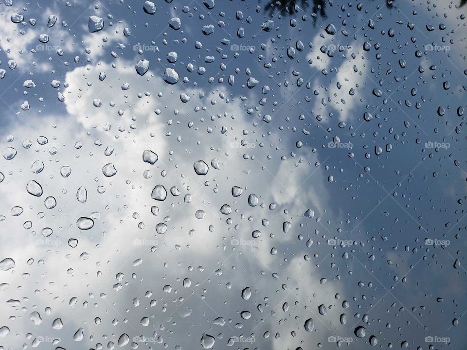 rain drops on the windshield