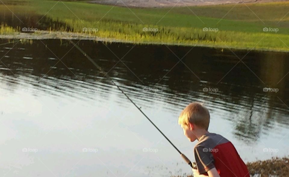 Lake life. Bub fishing